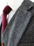 BDtailormade CLASSIC GREY BARLEYCORN TWEED 2 PIECE SUIT - BDtailormade TWEED SUITStweedmaker hockerty menstweedsuit