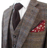 BRUIN BEIGE VENSTER VISGRAAT TWEED 3-DELIG PAK