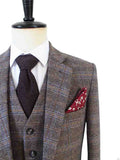 BRUIN BEIGE VENSTER VISGRAAT TWEED 3-DELIG PAK
