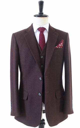 Bruin Twill Tweed 3-delig Kostuum