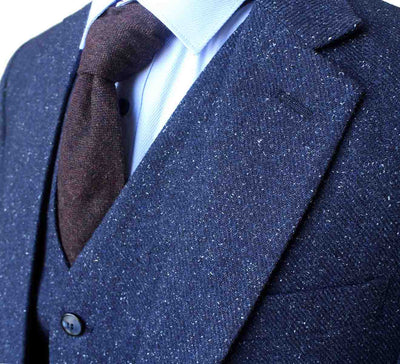 BDtailormade CLASSIC NAVY SPECKLE TWEED 3 PIECE SUIT - BDtailormade TWEED SUITStweedmaker hockerty menstweedsuit