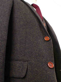 BDtailormade DARK BROWN HERRINGBONE TWEED 3 PIECE SUIT - BDtailormade TWEED SUITStweedmaker hockerty menstweedsuit