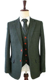 GROEN VISGRAAT TWEED 3-DELIG PAK