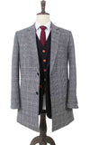 GRIJZE OVERJAS PITCH PLEISTER TWEED