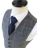 Grijs ruiten tweed driedelig pak