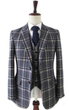 Grijs geruit tweed pak van 2 stuks