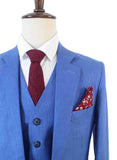 NAVY BLUE 3 PIECE LINEN SUIT - BDtailormade