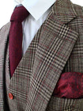 BDtailormade RETRO BROWN PLAID TWEED 3 PIECE SUIT - BDtailormade TWEED SUITStweedmaker hockerty menstweedsuit