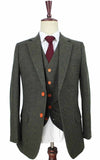 KLASSIEK GROEN GERST TWEED 3-DELIG PAK