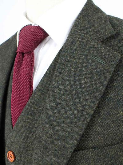 BDtailormade CLASSIC GREEN BARLEYCORN TWEED 3 PIECE SUIT - BDtailormade TWEED SUITStweedmaker hockerty menstweedsuit