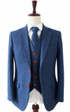 BLAUW VISGRAAT TWEED 2-DELIG PAK